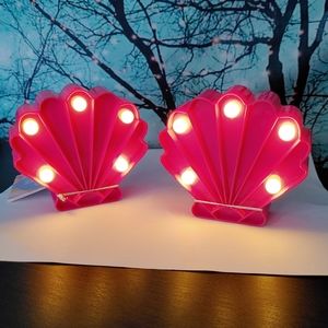 2 Cute Seashell Mermaid Lights, battery operated